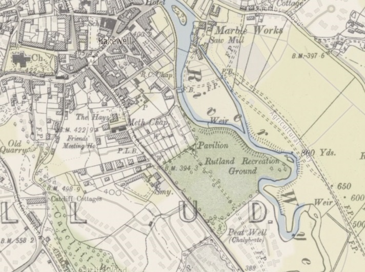 Bakewell - Rutland Recreation Ground : Map credit National Library of Scotland